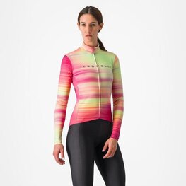 CASTELLI Langarm Fahrradtrikot für den Winter - PHASE - mehrfarbig/Rosa