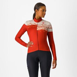 CASTELLI Langarm Fahrradtrikot für den Winter - UNLIMITED THERMAL 2 W - Rot
