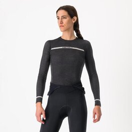 CASTELLI Langarm Fahrrad-Shirt - MERINO SEAMLESS W - Schwarz
