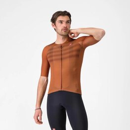CASTELLI Kurzarm Fahrradtrikot - AERO RACE 8S - Braun