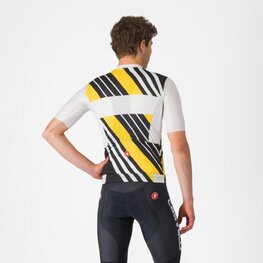 CASTELLI Kurzarm Fahrradtrikot - HERITAGE - Schwarz/Weiß/Gelb