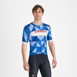 CASTELLI Kurzarm Fahrradtrikot - HERITAGE - Blau