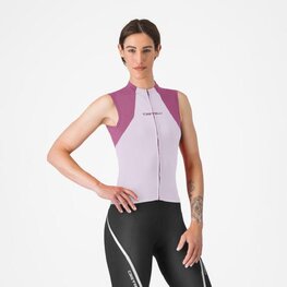 CASTELLI Ärmelloses Fahrradtrikot - SOLE - Lila/Weiß