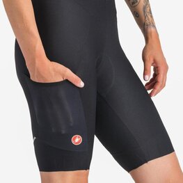 CASTELLI Kurze Fahrradhose mit Trägern - UNLIMITED ENDURANCE W DT - Schwarz