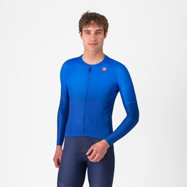 CASTELLI Langarm Fahrradtrikot für den Sommer - UPF LONG - Blau