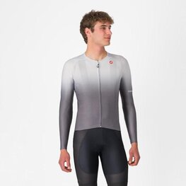 CASTELLI Langarm Fahrradtrikot für den Sommer - UPF LONG - Silber/Grau