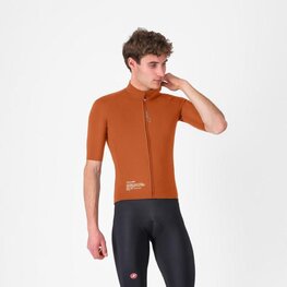 CASTELLI Winddichte Fahrradjacke - DO.DI.CI. SHORT SLEEVE - Braun