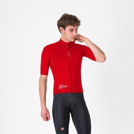 CASTELLI Winddichte Fahrradjacke - DO.DI.CI. SHORT SLEEVE - Rot
