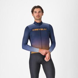 CASTELLI Langarm Fahrradtrikot für den Winter - APICE - Blau