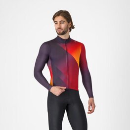 CASTELLI Langarm Fahrradtrikot für den Winter - AMPLIFY - Schwarz/Rot/Gelb