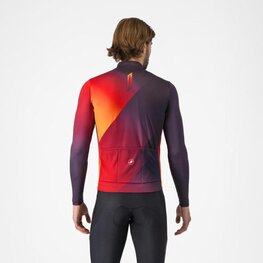 CASTELLI Langarm Fahrradtrikot für den Winter - AMPLIFY - Schwarz/Rot/Gelb