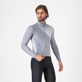 CASTELLI Langarm Fahrradtrikot für den Winter - AMPLIFY - Grau