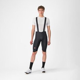 CASTELLI Kurze Fahrradhose mit Trägern - OMLOOP THERMAL - Schwarz
