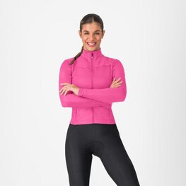 CASTELLI Langarm Fahrradtrikot für den Winter - SFIDA 3 - Rosa