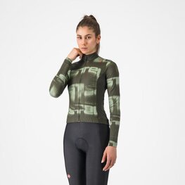 CASTELLI Langarm Fahrradtrikot für den Winter - BLUR THERMAL - Grün