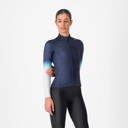 CASTELLI Langarm Fahrradtrikot für den Winter - CORSO THERMAL - Blau