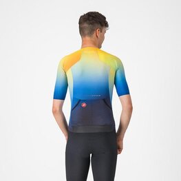 CASTELLI Kurzarm Fahrradtrikot - FREE SPEED 3 RACE TOP - Blau/Gelb