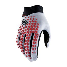 100% SPEEDLAB Langfinger-Fahrradhandschuhe - GEOMATIC - Grau/Rot