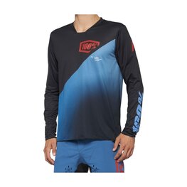 100% SPEEDLAB Langarm Fahrradtrikot für den Sommer - R-CORE-X - Schwarz/Blau