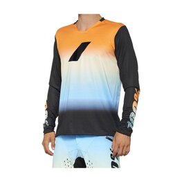 100% SPEEDLAB Langarm Fahrradtrikot für den Sommer - R-CORE-X LE - Hellblau/Orange/Schwarz