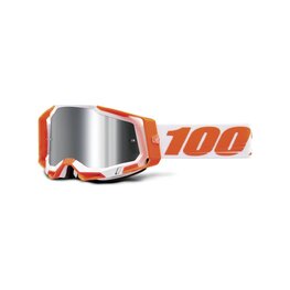 100% SPEEDLAB Fahrradsonnenbrille - RACECRAFT 2 - Orange/Weiß/Silber