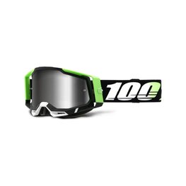 100% SPEEDLAB Fahrradsonnenbrille - RACECRAFT 2 - Schwarz/Weiß/Grün/Silber