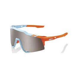100% SPEEDLAB Fahrradsonnenbrille - SPEEDCRAFT - Orange/Hellblau/Silber