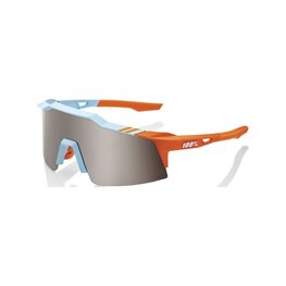100% SPEEDLAB Fahrradsonnenbrille - SPEEDCRAFT SL - Hellblau/Orange/Silber