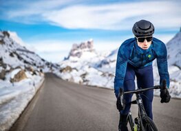 ALÉ Lange Fahrradhose mit Trägern - WINTER SOLID - Blau
