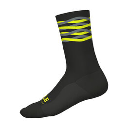 ALÉ Klassische Fahrradsocken - CALZA SPEEDFONDO H18 - Schwarz/Gelb