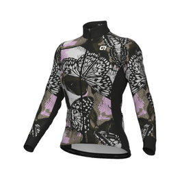 ALÉ Langarm Fahrradtrikot für den Winter - FALENA PR-E - Schwarz/Weiß/Rosa/Braun