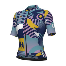 ALÉ Kurzarm Fahrradtrikot - PR-E GAMES - Rosa/Türkis/Gelb