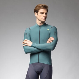 ALÉ Langarm Fahrradtrikot für den Winter - WARM RACE - Grün