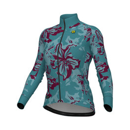ALÉ Langarm Fahrradtrikot für den Winter - PR-E FLOWER - Türkis