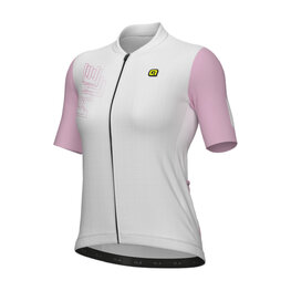 ALÉ Kurzarm Fahrradtrikot - FOLLOW ME PR-E - Weiß/Rosa