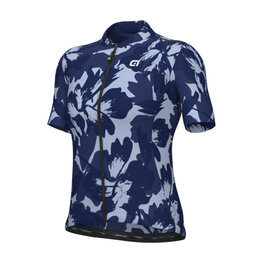 ALÉ Kurzarm Fahrradtrikot - FLOWER PRAGMA - Weiß/Blau