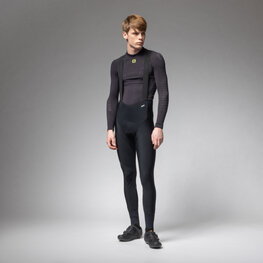 ALÉ Lange Fahrradhose mit Trägern - R-EV1 CLIMA WARM PLUS 2.0 - Schwarz