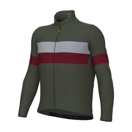 ALÉ Langarm Fahrradtrikot für den Winter - WOOL LINE - Grau