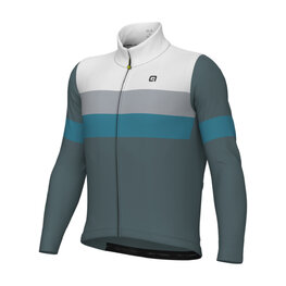 ALÉ Langarm Fahrradtrikot für den Winter - WOOL LINE - Blau/Grau
