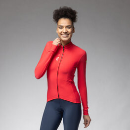 ALÉ Langarm Fahrradtrikot für den Winter - PRAGMA FONDO 3.0 LADY - Rot