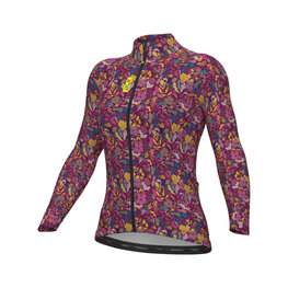 ALÉ Langarm Fahrradtrikot für den Winter - PRAGMA FLOWERY LADY - Rosa/mehrfarbig