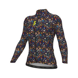 ALÉ Langarm Fahrradtrikot für den Winter - PRAGMA FLOWERY LADY - Blau/mehrfarbig