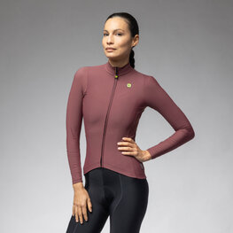 ALÉ Langarm Fahrradtrikot für den Winter - R-EV1 WARM RACE 2.0 LADY - Braun