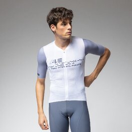 ALÉ Kurzarm Fahrradtrikot - PR-E MEGABYTE 2.0 - Weiß/Blau