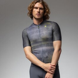 ALÉ Kurzarm Fahrradtrikot - OFF ROAD - GRAVEL TRACCIA - Schwarz/Gelb/Lila