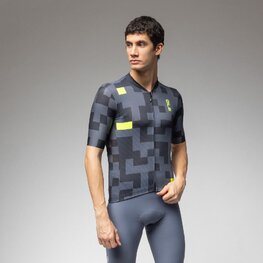ALÉ Kurzarm Fahrradtrikot - PRAGMA PIXEL - Grau/Schwarz
