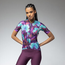 ALÉ Kurzarm Fahrradtrikot - JARDIN 2.0 PR-E - Lila/Blau