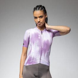 ALÉ Kurzarm Fahrradtrikot - PR-E ARGON - Lila/Weiß