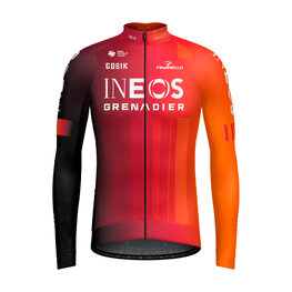 GOBIK Langarm Fahrradtrikot für den Winter - HYDER INEOS GRENADIERS 2025 - Orange/Rot