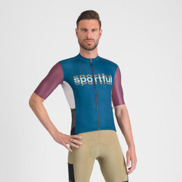 SPORTFUL Kurzarm Fahrradtrikot - SUPERGIARA LOGO - Blau/bordeaux
